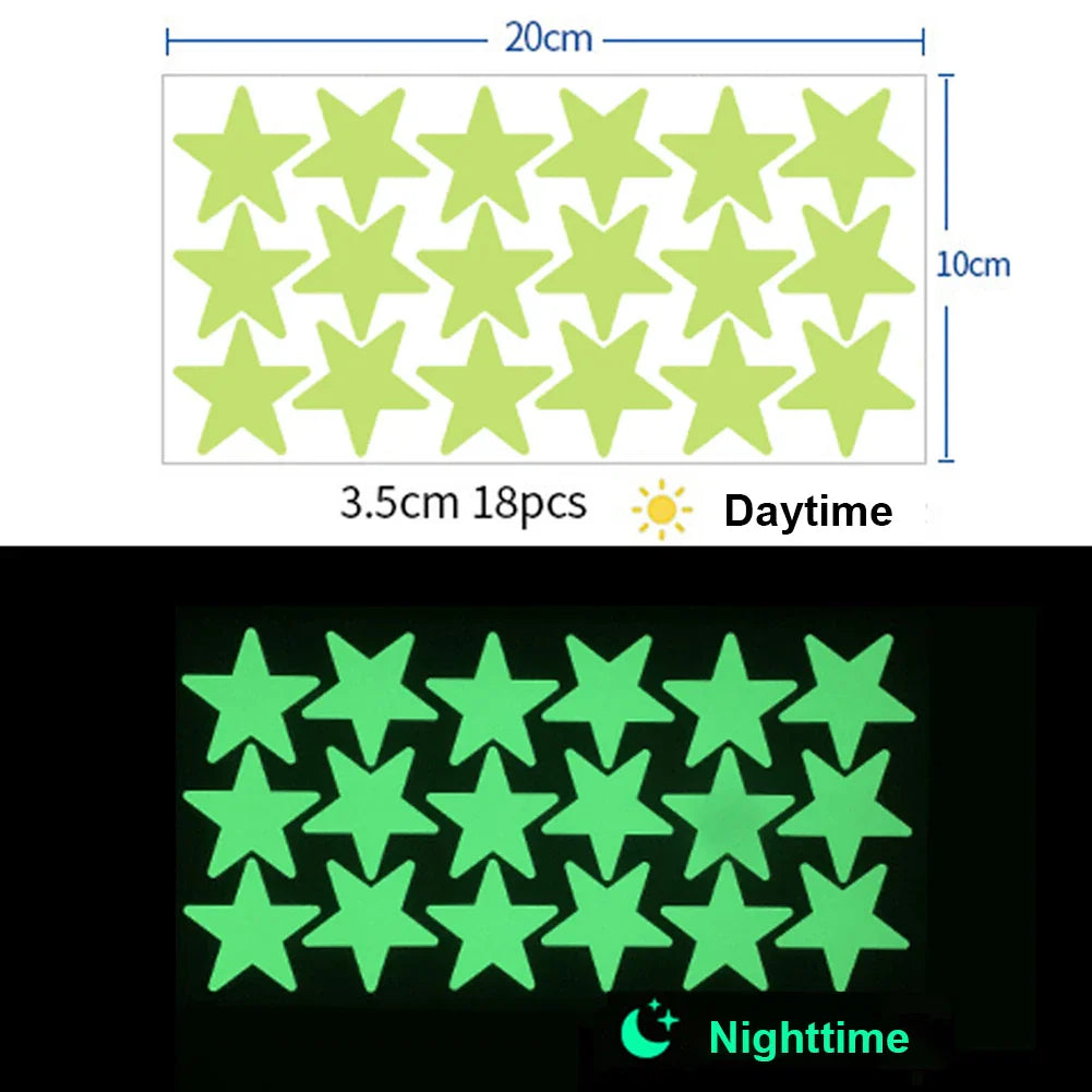 Glow In The Dark 3D Star Wall Stickers | Creative Luminous Room Decor