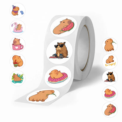 Cute Plump Capybara Cartoon Stickers | 100-500pcs Kawaii Animal Sticker Set for DIY Scrapbooking and Rewards
