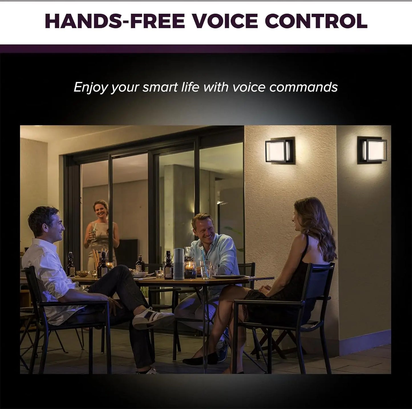 WiFi Smart Outdoor LED Wall Light RGBICW 20W Waterproof Voice Control