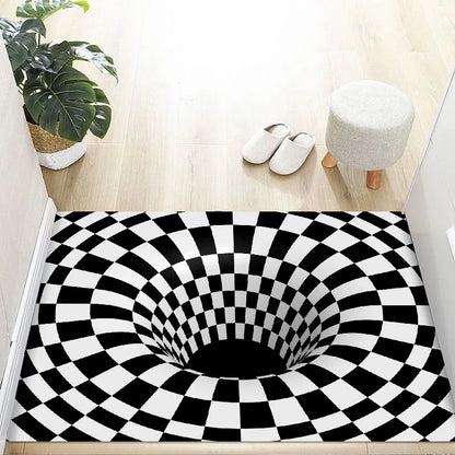 VIKAMA Tapis de Sol 3D Effet Vertige en Velours Cristal  Durable et Facile à Nettoyer Tapis Antidérapant pour la Décoration Intérieure  Paillasson d'Entrée