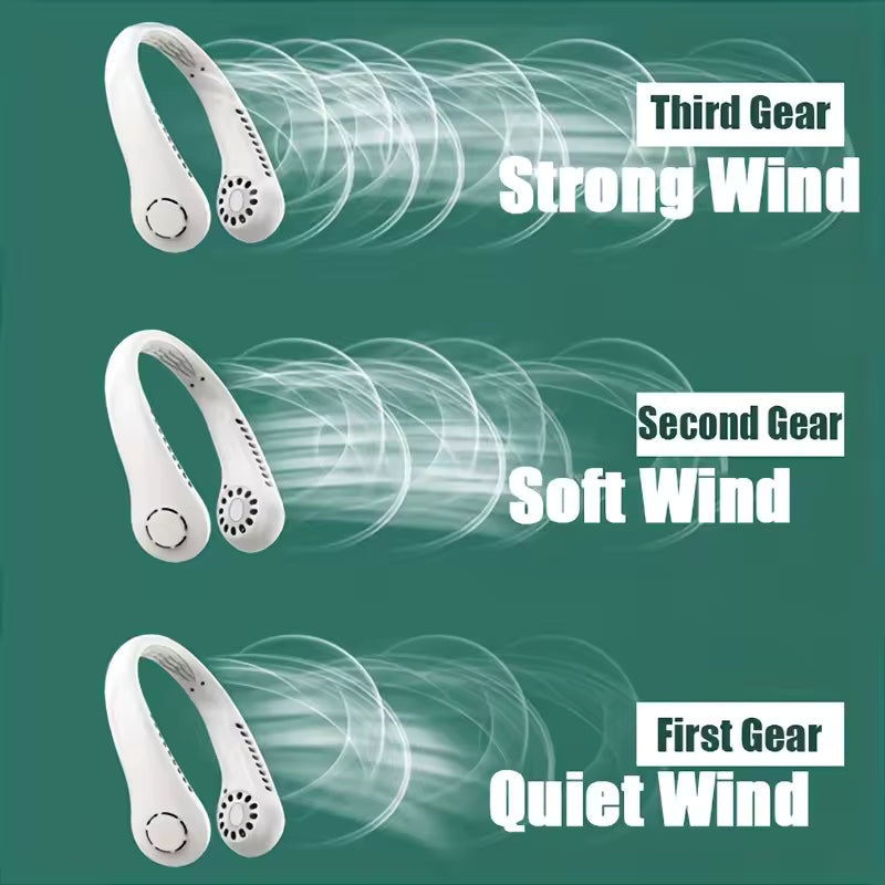 Portable Neck Fan | Bladeless Design with Rechargeable Battery | Lightweight Cooling Solution for Instant Comfort