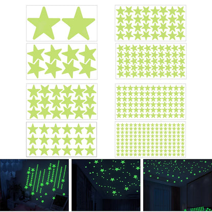 Glow In The Dark 3D Stars Moon Wall Stickers | Creative Luminous Room Decor