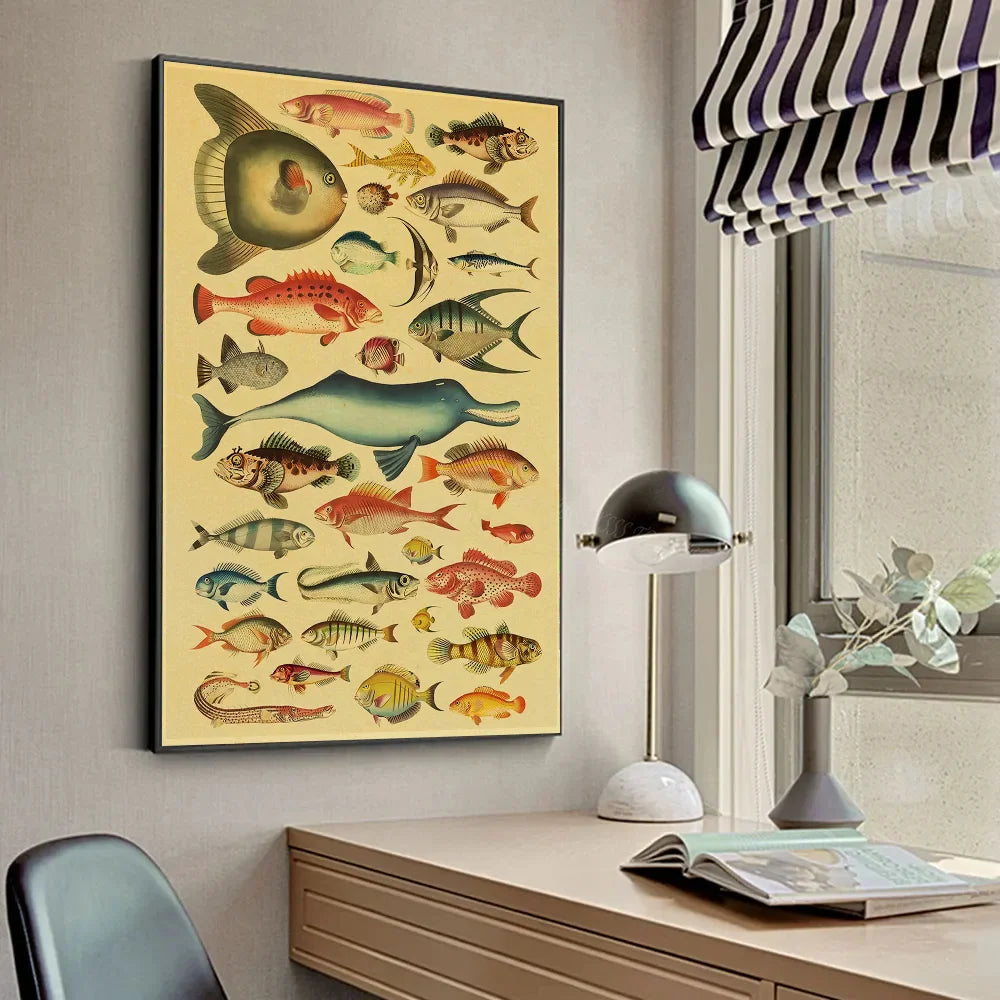 ACE Fishing Fish Sea Poster Mural Affiches et Posters Maison Salon Chambre Décoration Art Bar Café Tableau sans Cadre Affiche