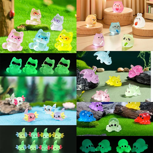 10/50 Pièces Simulation Lumineuse Résine Araignée Fée Jardin Miniatures Ornements Décoration Bricolage Fabrication de Bijoux Accessoires Sachet Surprise