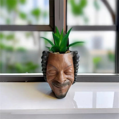 A Facial Flower Pot, Garden Flower Pot, Resin Facial Flower Pot, Succulent Flower Pot, Unique Flower Pot