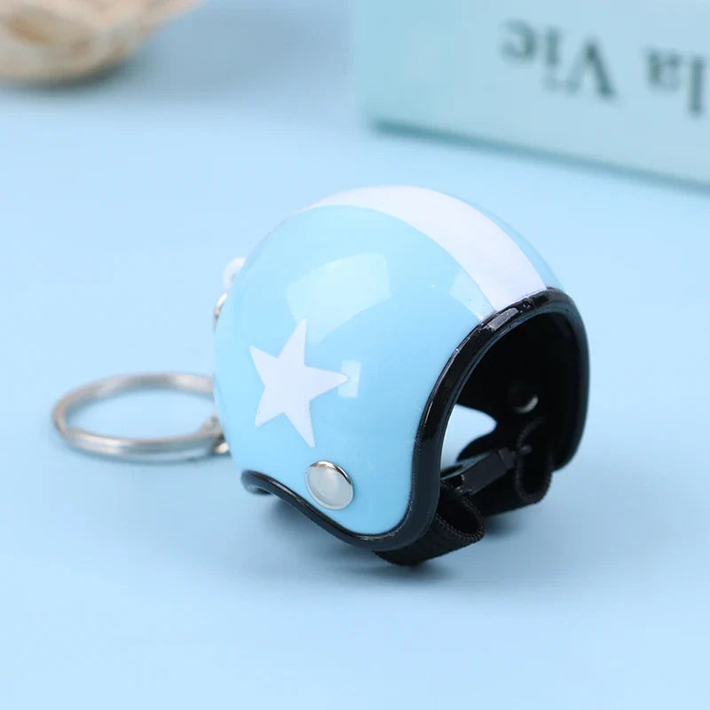 Mini Motorcycle Helmet Keychain | Cute Metal Key Ring for Women and Men