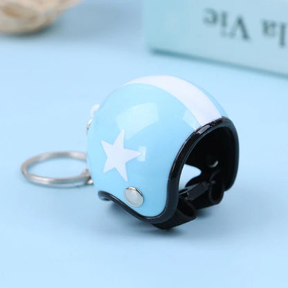 Mini Motorcycle Helmet Keychain | Cute Metal Key Ring for Women and Men