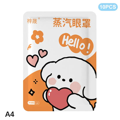 10Pcs Disposable Self-Heating Steam Eye Mask | Cartoon Sleep Aid & Eye Relaxation