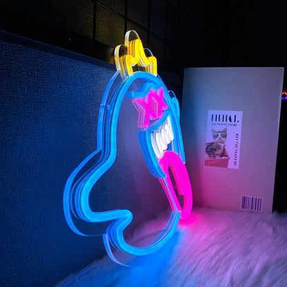Enseigne néon LED fantôme, lumière décorative murale rétro arcade, alimentée par USB, utilisée pour la décoration de bars, clubs, salles de jeux, fêtes de famille