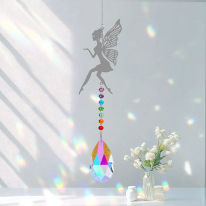 Attrape-soleil papillon en tôle d'animal avec pendentif boule de cristal prisme bricolage décoration suspendue décoration de fenêtre attrape-soleil de jardin