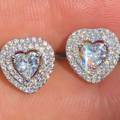 Square Cubic Zirconia Stud Earrings | Vintage Style for Women and Men