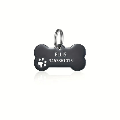 Personalized Dog Cat ID Tag | Custom Engraved Bone Shaped Pet Pendant