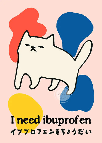 Affiches drôles de mèmes de chats, bande dessinée japonaise de chat, art de la culture des mèmes Internet, impression sur toile, décoration moderne de salon, chambre à coucher, cadeau