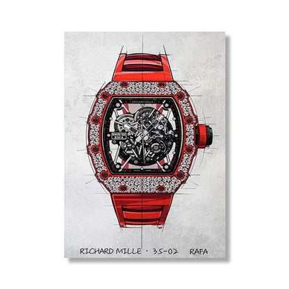 Brand Watch Line Room Living Canvas Painting Wall Art Home Decor
