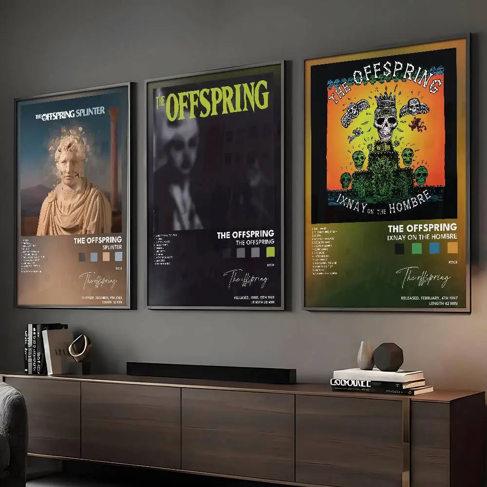 Affiche de musique rock du groupe The OffspringS, impression d'art mural HD adhésive, imperméable, pour salon, chambre à coucher, bar, décoration esthétique.