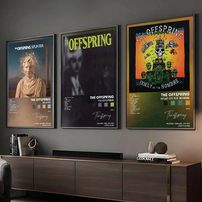 Affiche de musique rock du groupe The OffspringS, impression d'art mural HD adhésive, imperméable, pour salon, chambre à coucher, bar, décoration esthétique.
