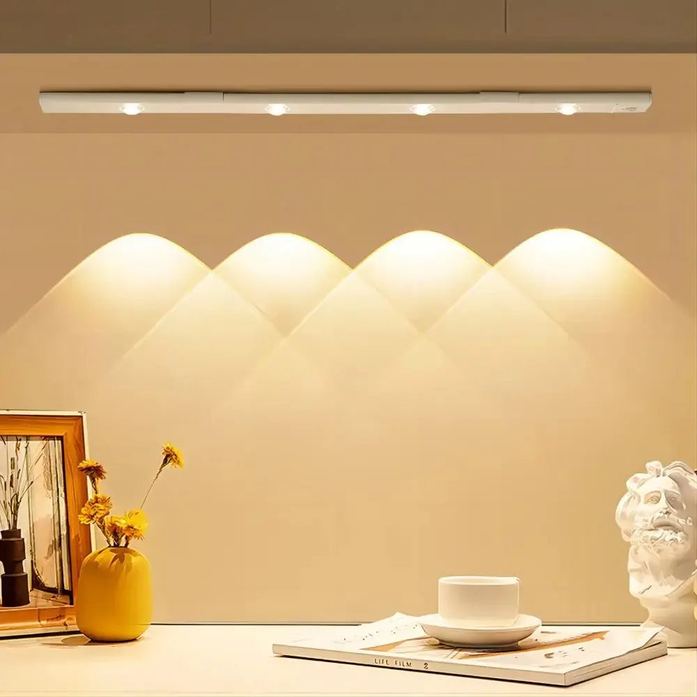 Lampe de Nuit LED Sans Fil USB à Détecteur de Mouvement pour Éclairage Sous Armoire