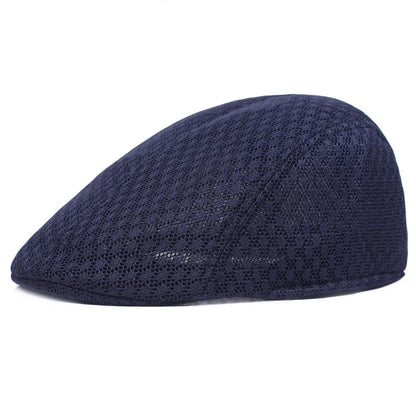Breathable Mesh Beret Hat for Summer | Unisex Newsboy Flat Cap