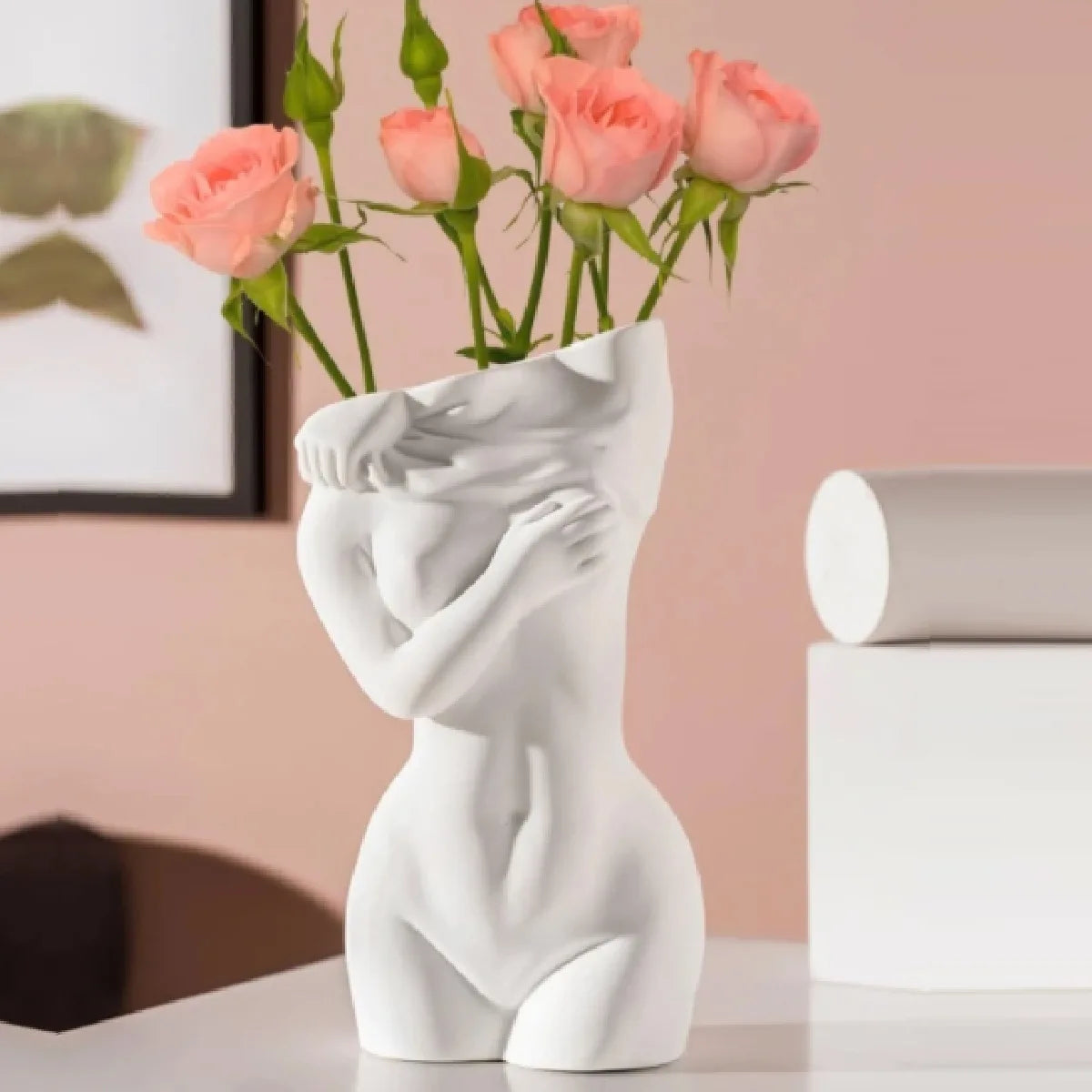 Jarrón de cuerpo femenino Jarrón de cuerpo Jarrón de forma femenina Maceta Jarrón creativo Decoración de baño Jarrón bohemio