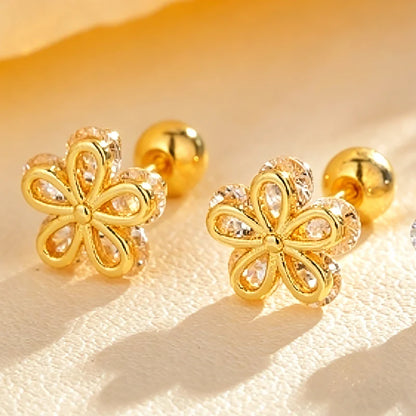 Heart Stud Earrings | Screw Back Cartilage Earrings for Women