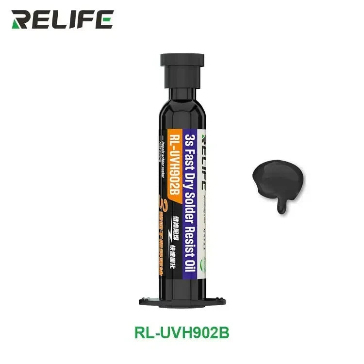 RELIFE RL-UVH902 3 Seconds Quick Drying Oil | UV Curing Solder Mask for PCB Repair