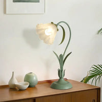 Lampe de bureau fleur romantique française Rétro Atmosphère Veilleuses de chevet Style crème Campagne Pastorale pour Chambre à coucher