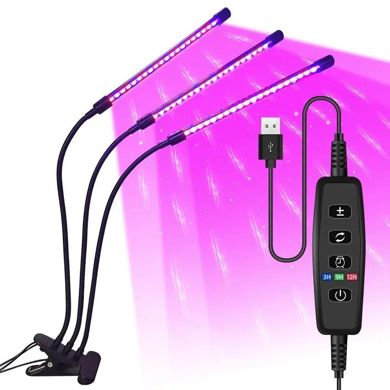 Lampe de croissance LED pour plantes, 10 niveaux de luminosité réglable, spectre complet, minuterie 3H/9H/12H, pour jardin intérieur et légumes