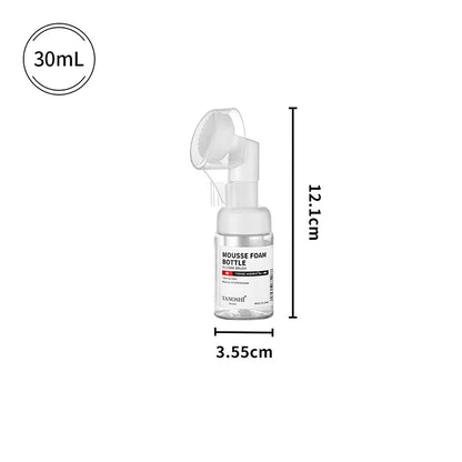 30ml 60ml 100ml 150ml Empty Foam Pump Bottle with Silicone Brush Head | Portable Face Cleanser Dispenser