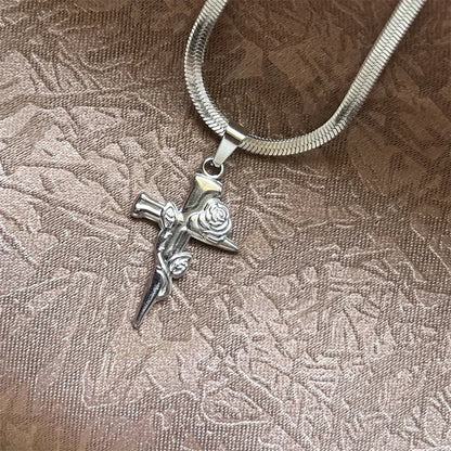 Stainless Steel Jesus Cross Necklace | Christian Pendant Jewelry for Men and Women
