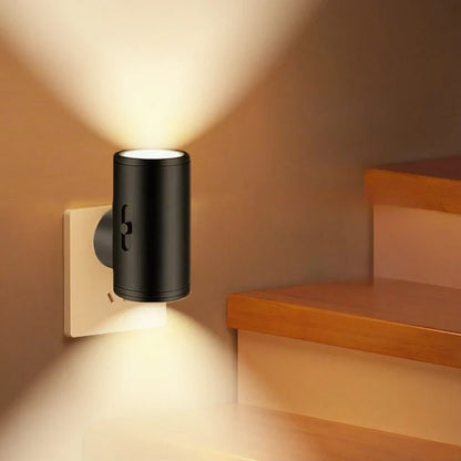 Plug In Dimmable LED Night Light Auto Sensor Bedside Bathroom Hallway Lamp