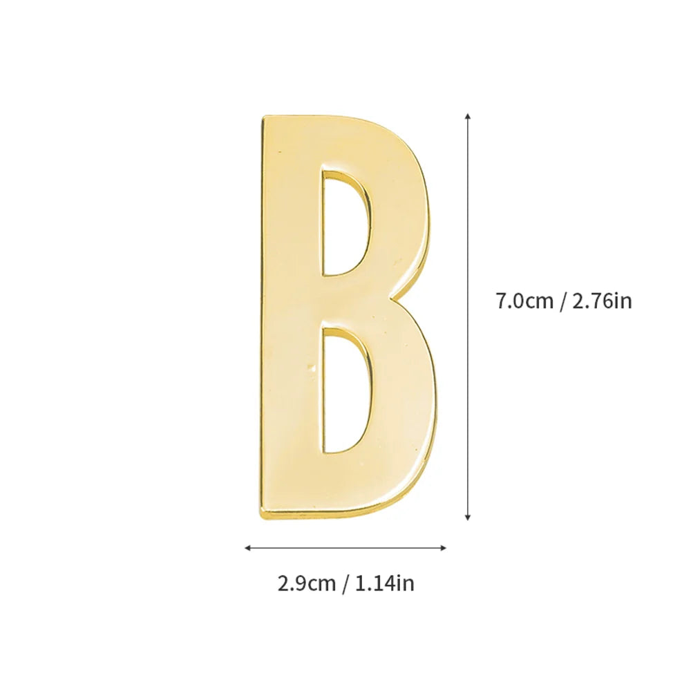 1 pièce en métal auto-adhésive Numéro de maison, lettres de l'alphabet anglais pour plaque de porte d'appartement, autocollants de numéro de boîte aux lettres de table 7*3cm