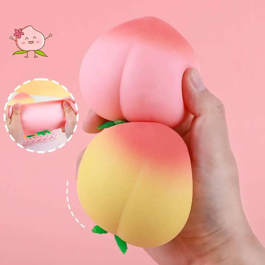 Jouet anti-stress en forme de pêche douce | Remonte lentement pour enfants et adultes
