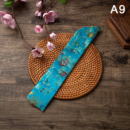 Embroidered Folding Fan Cover Pouch | Silk Fan Protector
