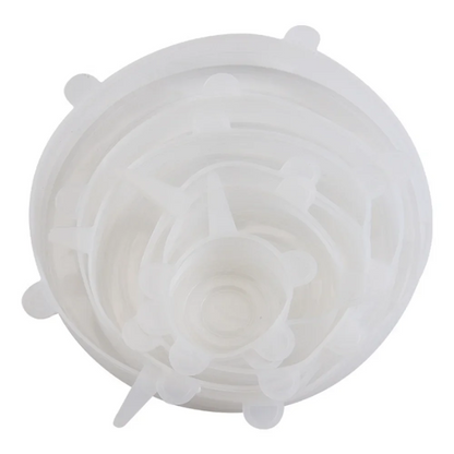 6PCS Food Grade Silicone Bowl Covers – Universal Elastic Round Lids with Airtight Seal – Reusable Kitchen Food Savers