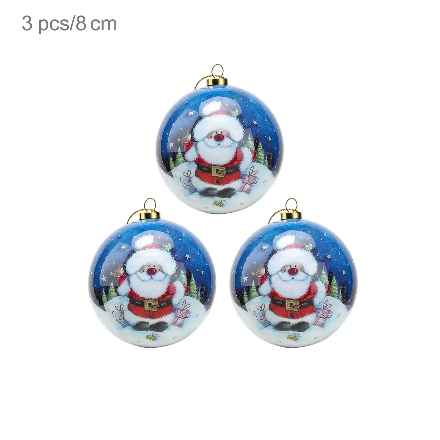 3 boules de Noël 8cm Cadeaux Originaux Décoration de Noël 2024 Décorations de Sapin de Noël Cadeau Pendentifs Boules