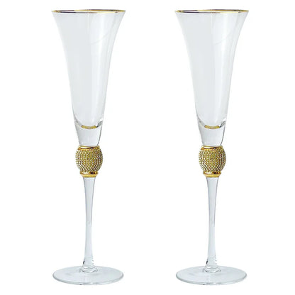 2Pcs Creative Gold Rimmed Glass Cup Red Wine Cocktail Champagne Whiskey Glass Drink Cup Bar Party Goblet Wedding Supplies Gift