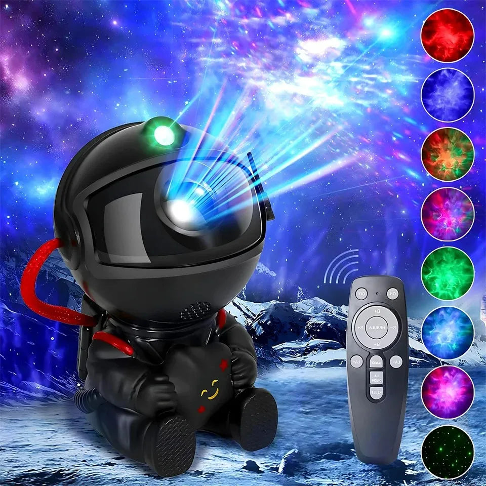 Projecteur d'étoiles Veilleuse galaxie Projecteur spatial astronaute Lampe LED de plafond nébuleuse étoilée pour Chambre Décoration Maison Cadeau Enfants