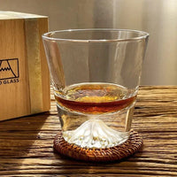 Japanese Style Fuji Glass, Whiskey Glass, Crystal Glass, Edo Glass Gift Box, Snow Mountain  Japanese Sake
