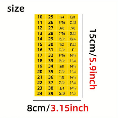 60pcs Mechanical Drive Socket Label Stickers | Quick and Easy Reminder Toolbox Decals
