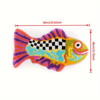 VIKAMA Colorful Fish Carpet Creative Doormat  Rug For Bedroom Living Room Carpet Non-Slip Thick Absorbent Bathroom Carpet Home