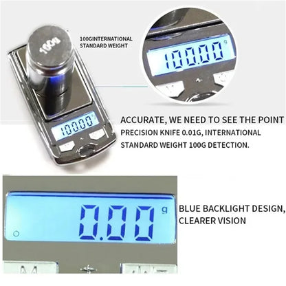 Mini Pocket Digital Scale 100g/200g | Portable Precision Weighing with LCD Backlit Display