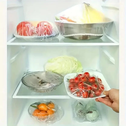 Lot de 100 Couvre-Plats Élastiques Transparents Réutilisables – Couvercles Extensibles en Plastique pour Bols et Assiettes – Hermétiques – Sans Odeur – L'Alternative Parfaite