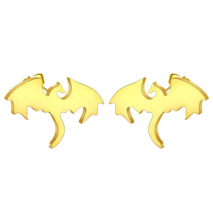 Punk Black Western Dragon Ear Stud | Stainless Steel Stud Earrings