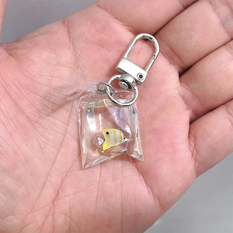 Creative Simulation Goldfish Keychain | Transparent Carp Pendant for Backpack