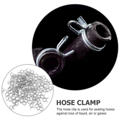 10Pcs Stainless Steel Tube Spring Hose Clamps Kit | Multi-Size Fuel Line Clips