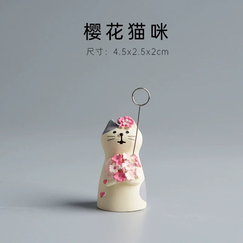 Figura de Zakka de boda de gato lindo, novia, cochecito de bebé, modelo de resina, miniaturas, adornos para pastel, manualidades, accesorios de escritorio
