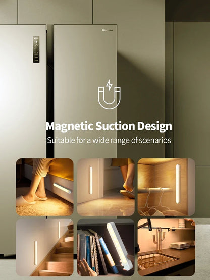 USB Rechargeable LED Night Light 3 Color Dimmable Magnetic Cabinet Lamp