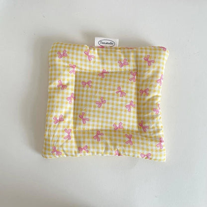 Korean Cotton Coaster Key Storage Jewellery Mat Double-sided Thickened Fabric Sweet Drawstring Portable Accessories  Cafe