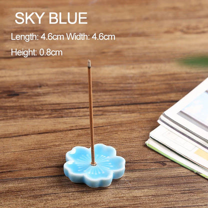 Ceramic Cherry Blossom Incense Holder | Aromatherapy Burner for Home & Office