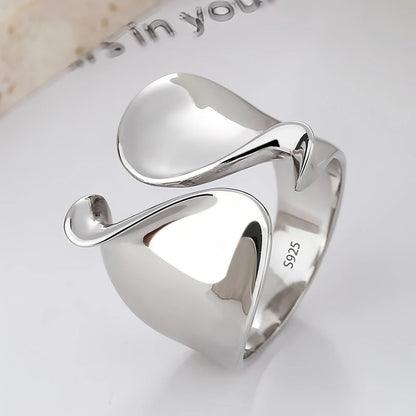 PANJBJ Real 925 Sterling Silver Retro Round Ring | Vintage Fine Jewelry for Women